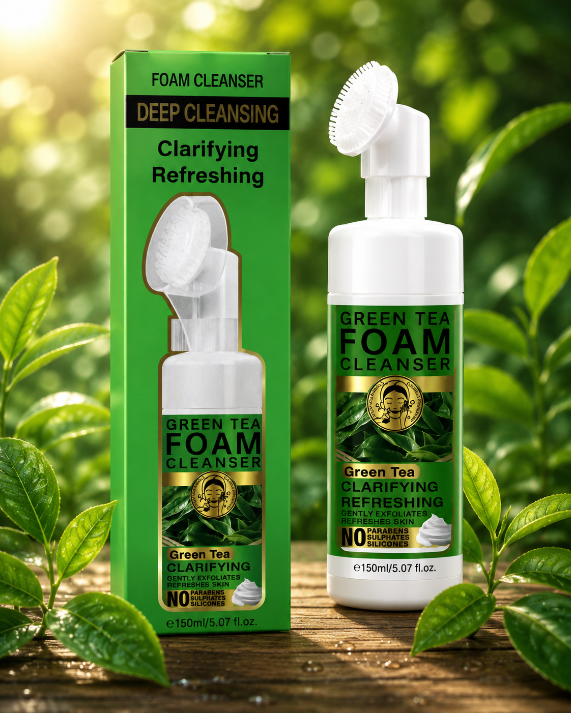 Set 2 x Spuma de curatare faciala cu perie din silicon integrata