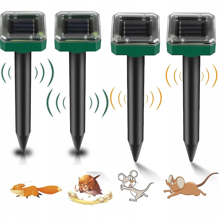 Set 4 x Aparat pentru alungat rozatoarele, efecte sonore si vibratii