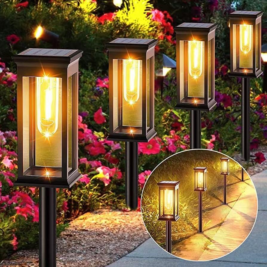 Set 2 x Lampa solara de gradina, IP65, LED Alb cald
