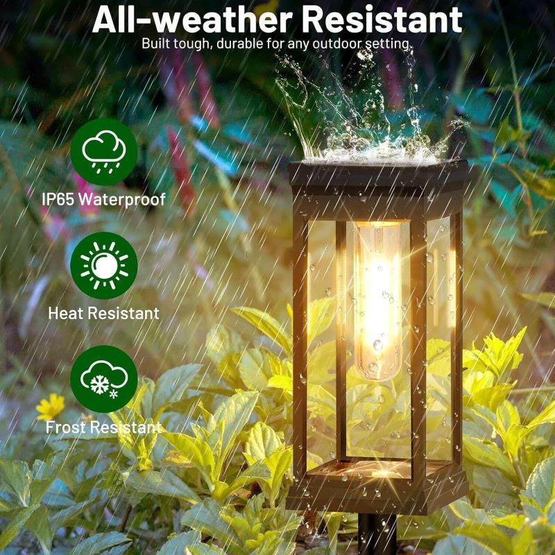 Set 2 x Lampa solara de gradina, IP65, LED Alb cald