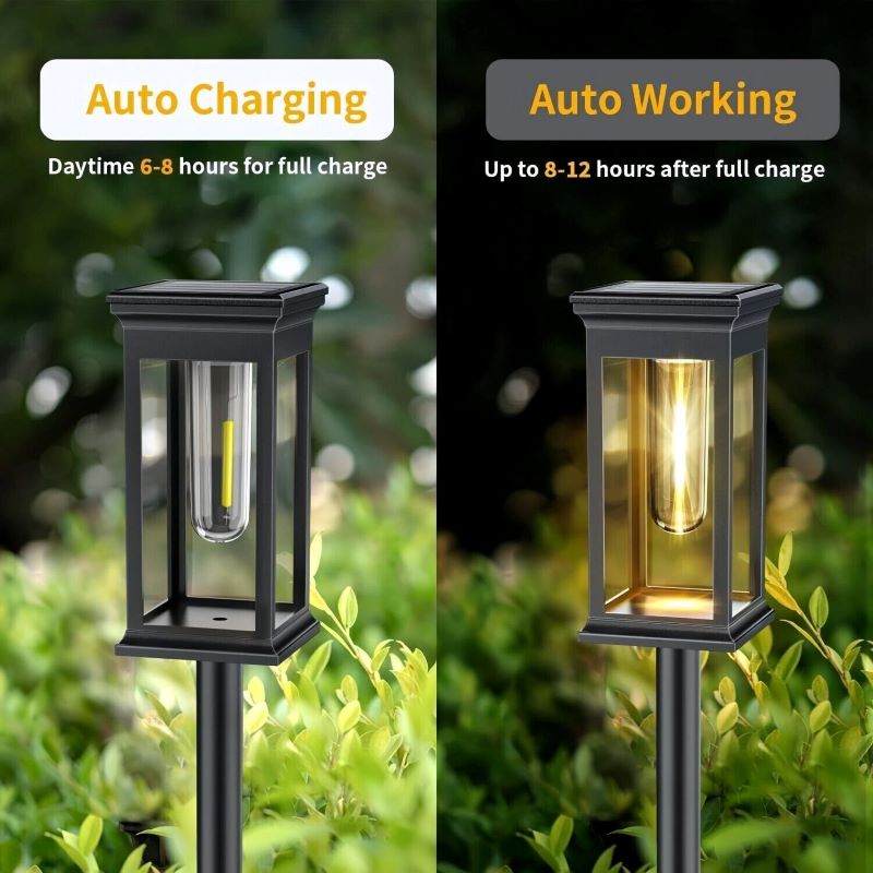 Set 6 x Lampa solara de gradina, IP65, LED Alb cald