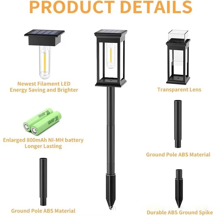Set 8 x Lampa solara de gradina, IP65, LED Alb cald