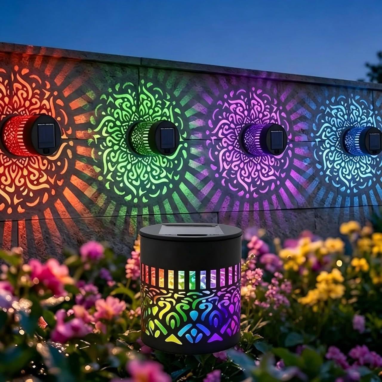 Set 2 x Lampa solara Mandala, Multicolor