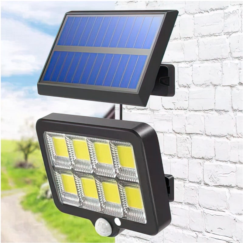 Proiector solar 160 LED 8 COB, Senzor de lumina si miscare