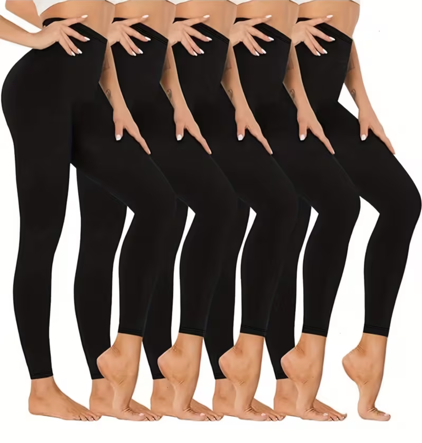 Set 5 colanti vatuiti, 1200 DEN, marime universala, Negru