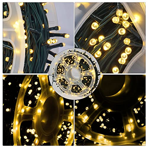 Instalatie rola 50 metri, 300 LED, Alb cald