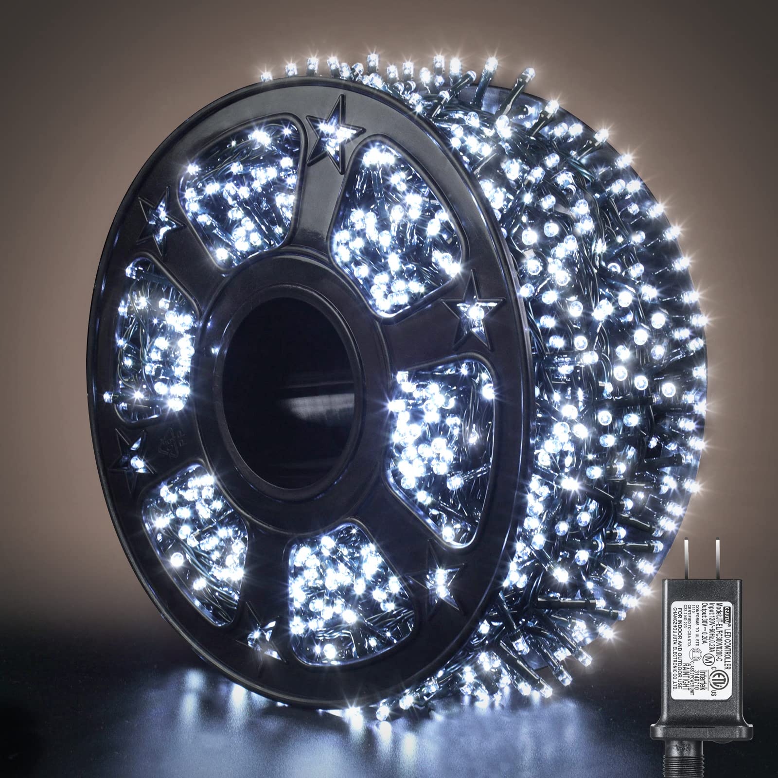 Instalatie rola 50 metri, 300 LED, Alb rece