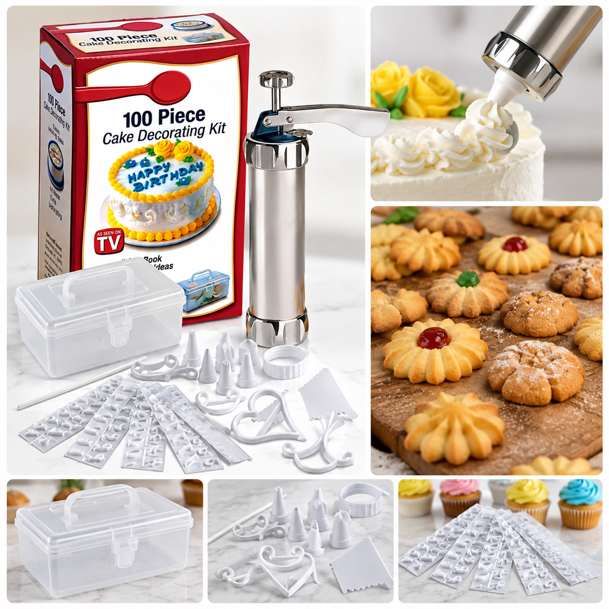 Set decorat torturi + Aparat pentru fursecuri