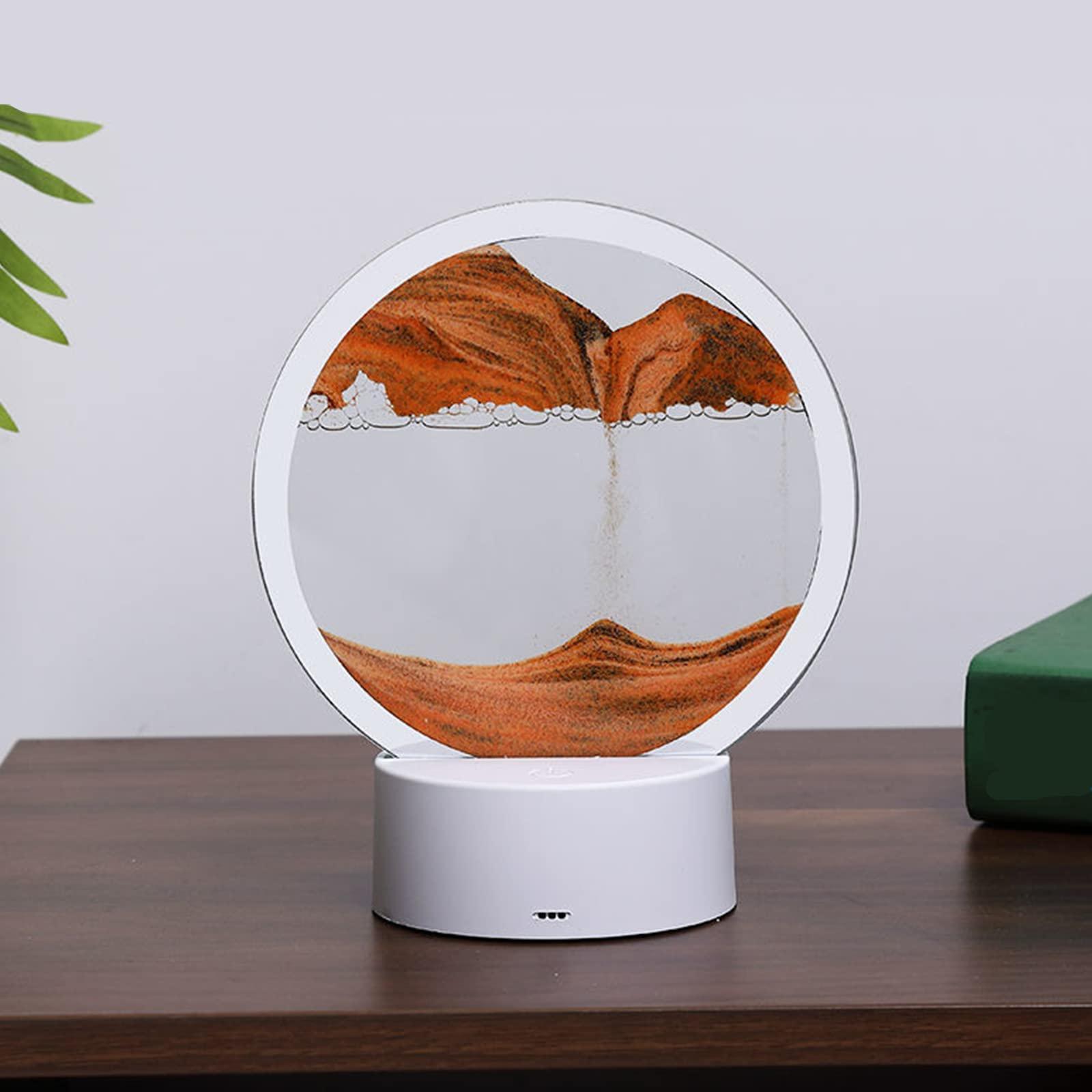 Lampa decorativa tip clepsidra, nisipuri miscatoare, Verde