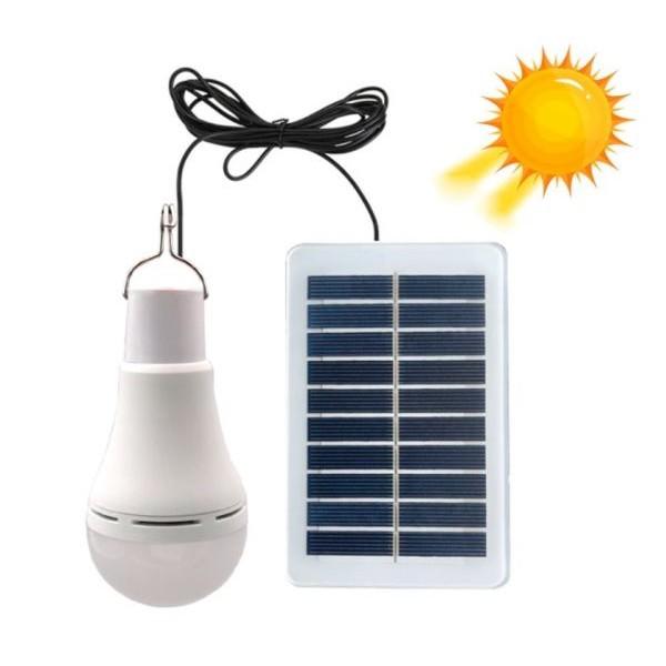 Set 2 x Bec portabil 20 LED cu panou solar si carlig