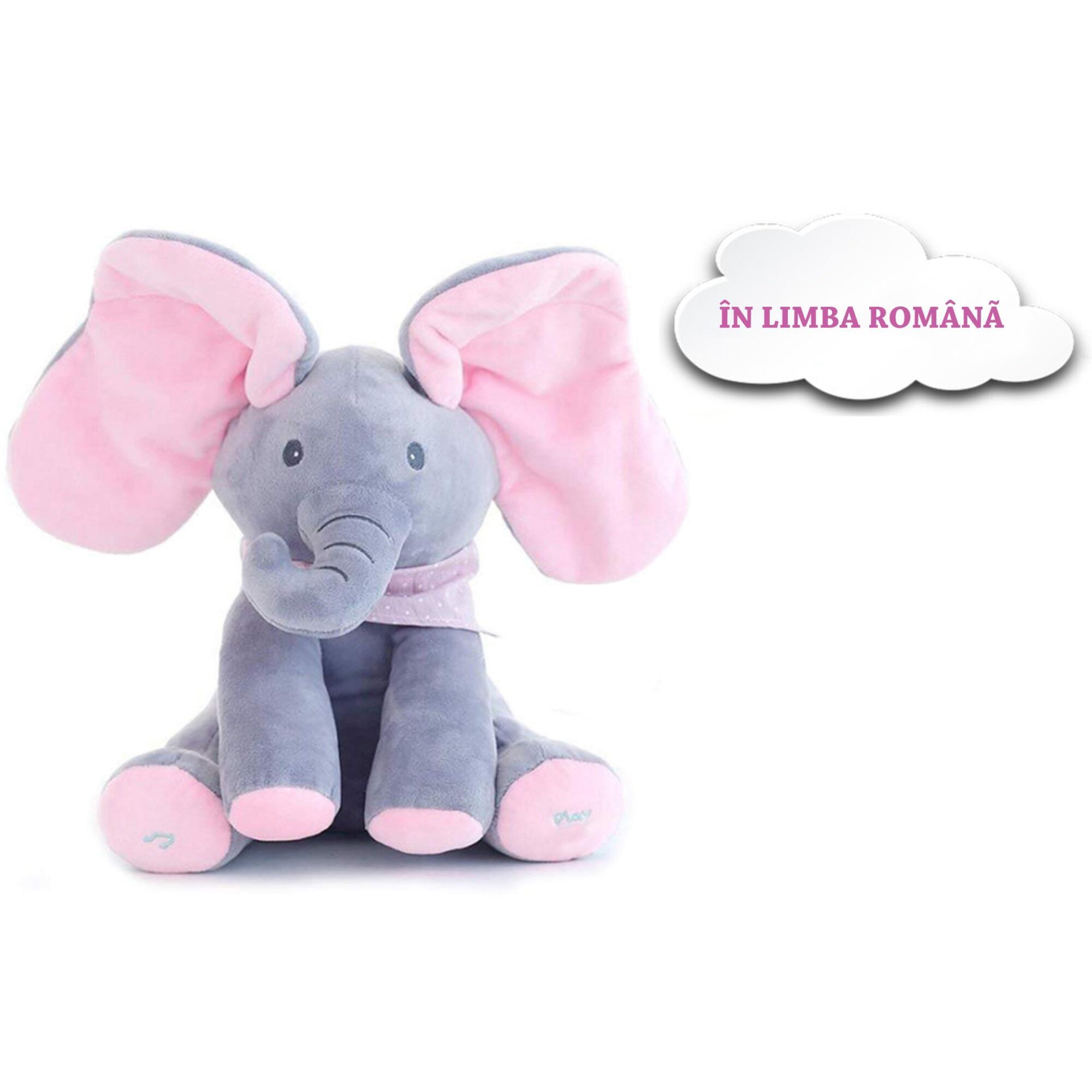 Elefant Cucu Bau in limba romana, Roz / Albastru