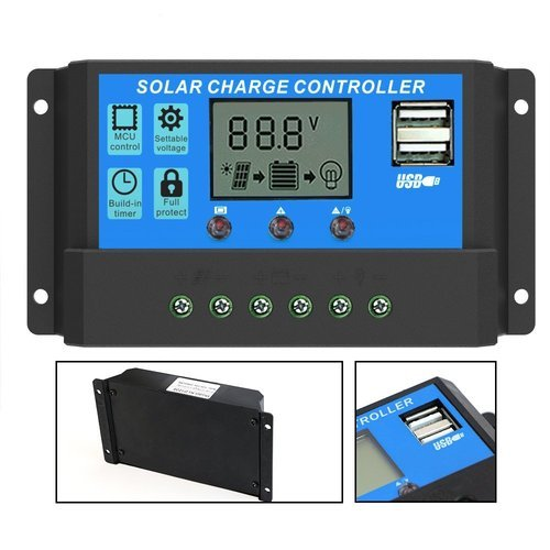 Controler 20A/30A Regulator Solar 12V 24V, cu 2 mufe USB