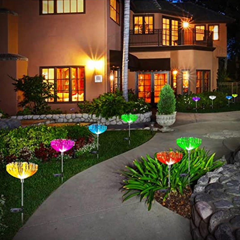 Set 2 x Lampa solara 7 LED RGB, model floare