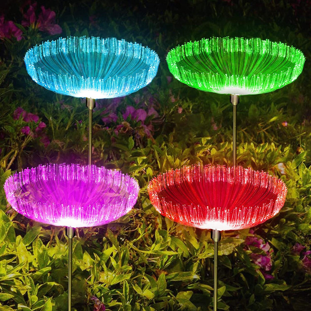 Set 2 x Lampa solara 7 LED RGB, model floare