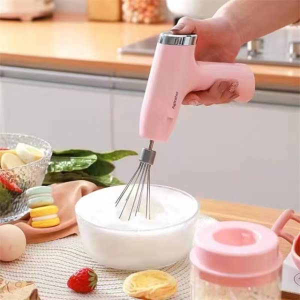 Mixer tocator 3 in 1, fara fir, pentru carne, fructe/legume | Roz