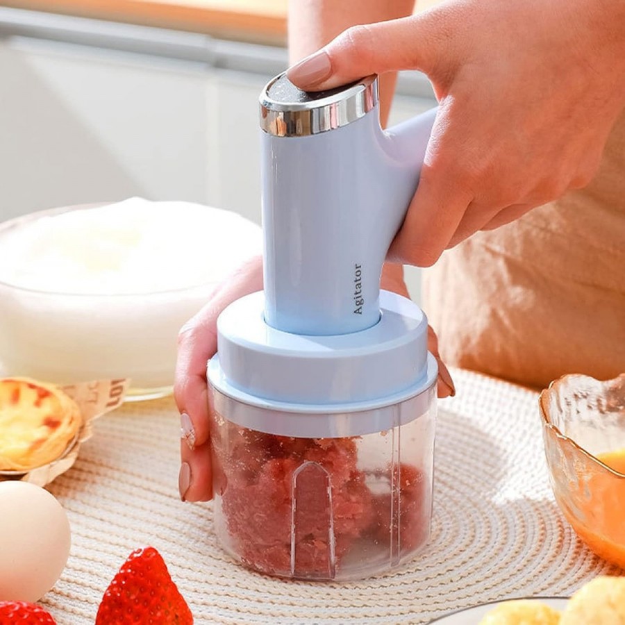 Mixer tocator 3 in 1, fara fir, pentru carne, fructe/legume | Roz