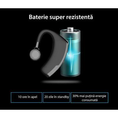 Casca handsfree Bluetooth, model business, S109 Negru