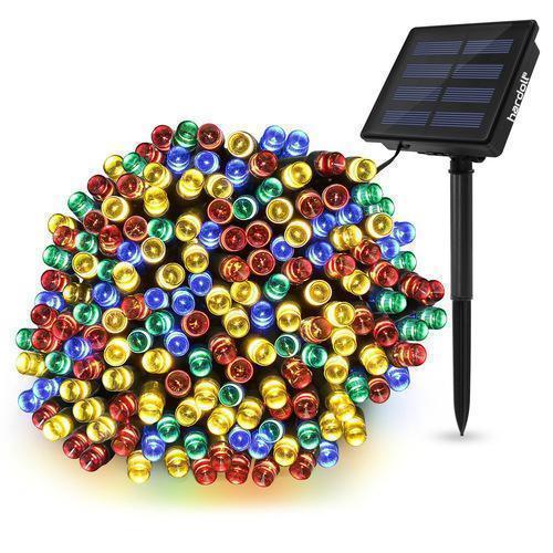 Instalatie solara, 500 LED, 50 metri, luminare 8 ore, Multicolor