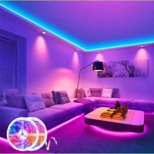 Set 4 x Banda LED RGB multicolor cu telecomanda 5 M