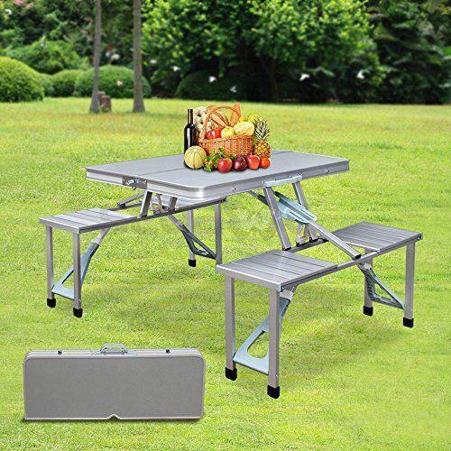 Masa aluminiu pliabila  tip geamantan pentru picnic