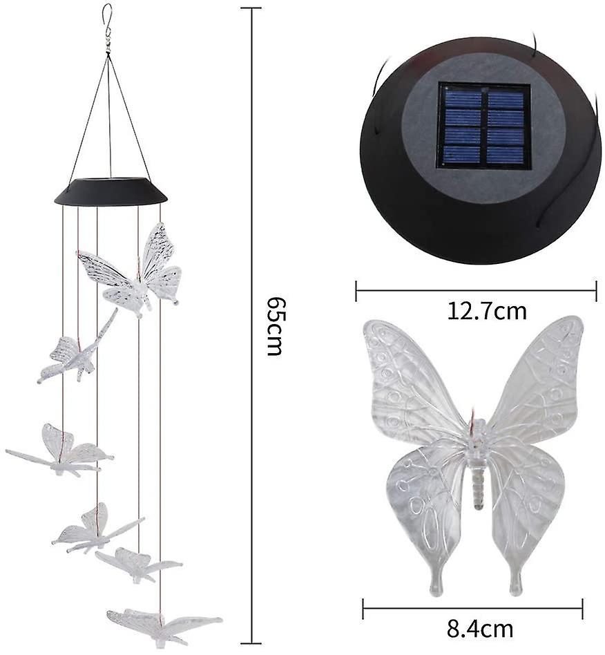 Decoratiune solara, 6 fluturi LED, joc de lumini