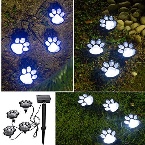 Set 4 lampi solare Paw Print Light