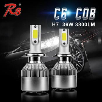 Set 2 Becuri LED C6 Auto H7, 6000K, 36 W