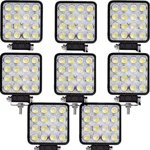 Set 8 proiectoare 16 LED 48W auto OFF-ROAD, IP 67