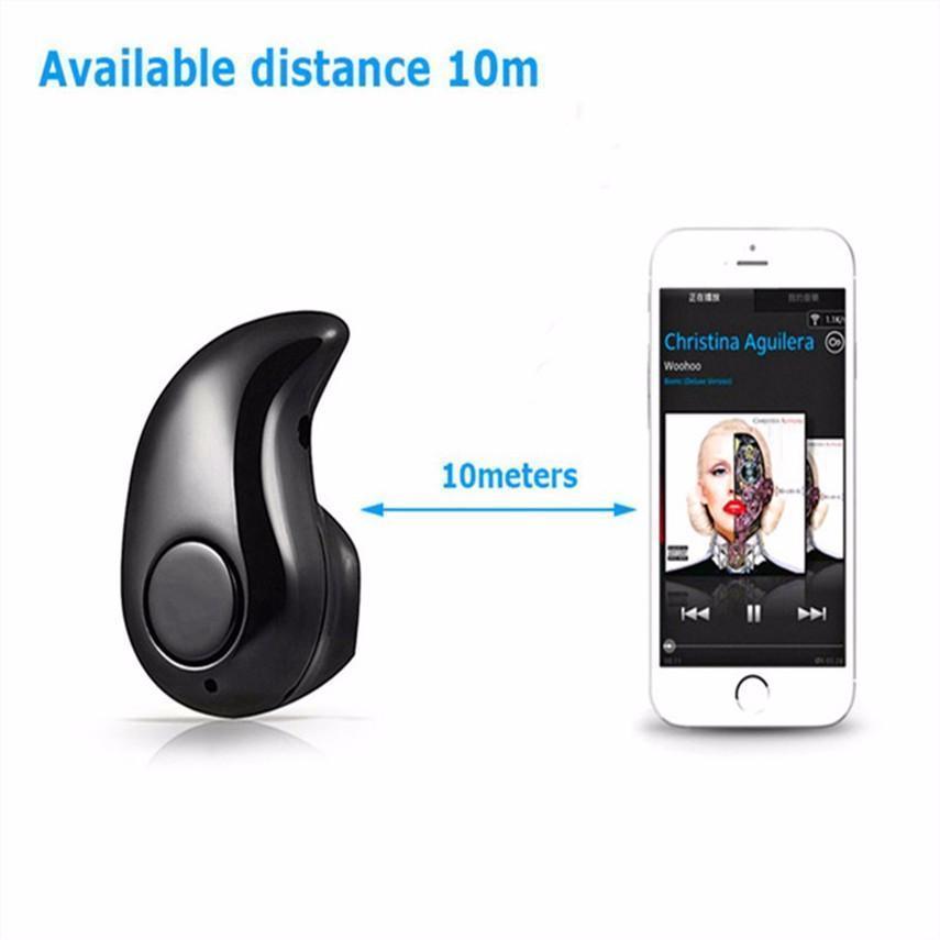 Mini casca Bluetooth 4.1 - distanta 10 M, design picatura - Negru