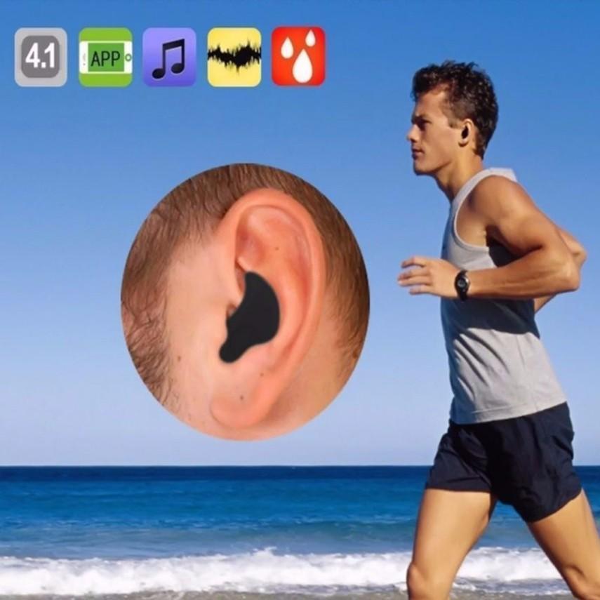 Mini casca Bluetooth 4.1 - distanta 10 M, design picatura - Negru