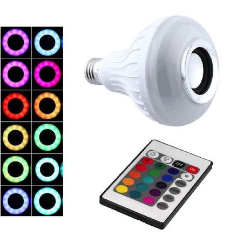 Bec bluetooth LED cu boxa, jocuri de lumini si telecomanda