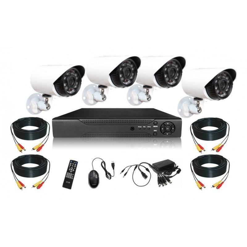 Sistem de supraveghere FULL HD Kit DVR cu 4 camere exterior / interior