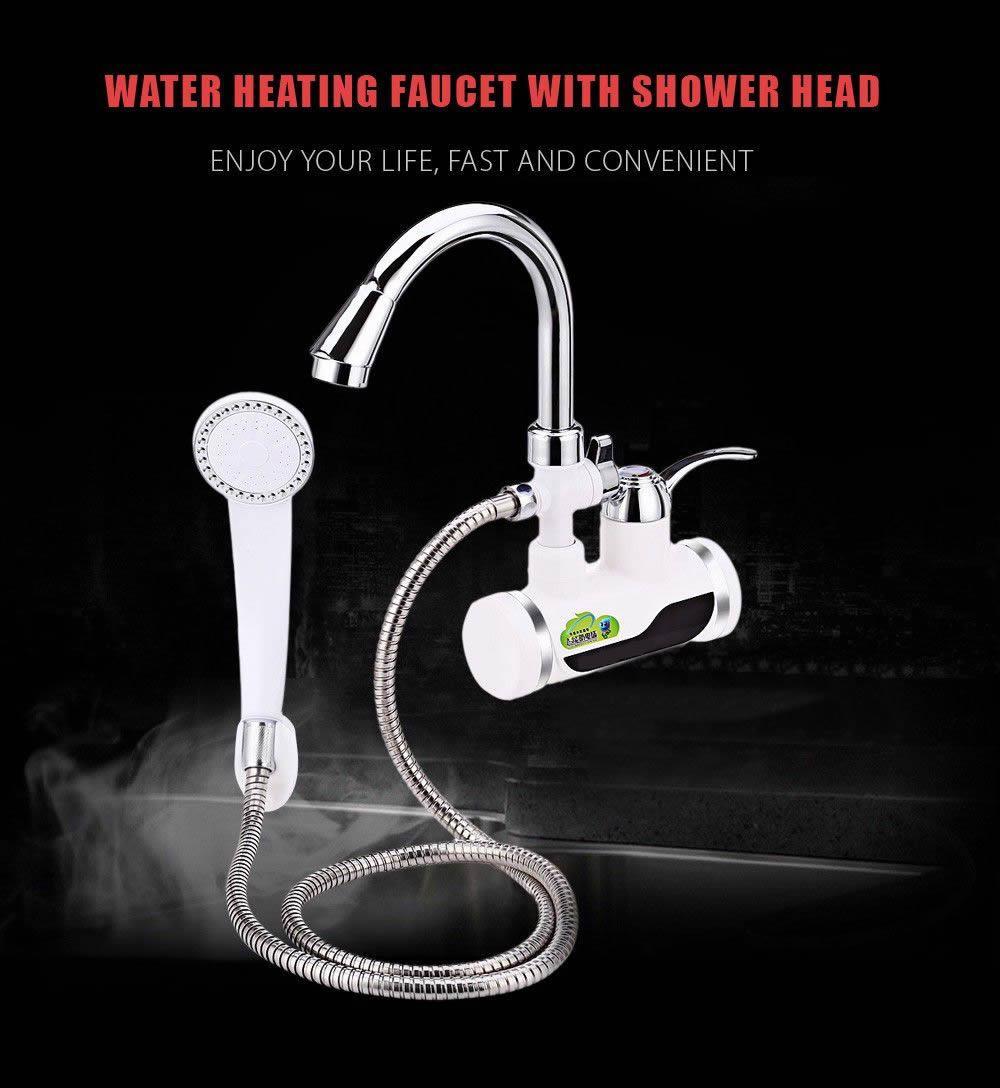 Robinet electric instant apa calda cu furtun - montare pe perete