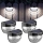 Set 3 x Lampa solara exterior, 6 LED, senzor, lumina rece, Negru