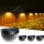 Set 4 x Lampa solara exterior, 6 LED, senzor, lumina calda, Negru