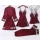 Set 4 piese, catifea, pijamale dama, Bordo