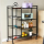 Raft metalic cu 4 polite, 108 cm, Negru