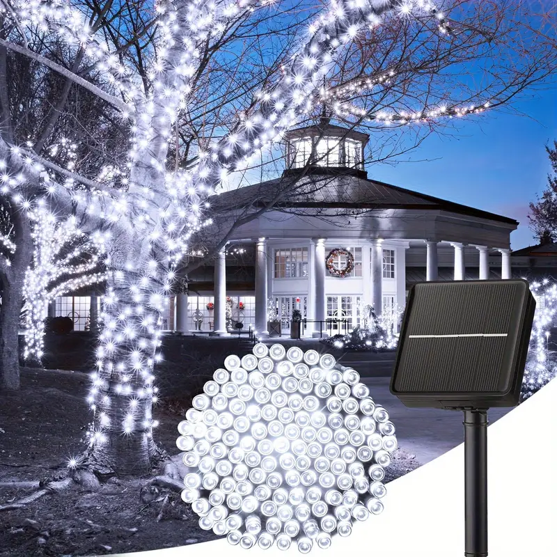 Set 2 x Instalatie solara Alb rece, pentru exterior - 100 LED