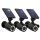 Set 3 x Camera falsa solara LED, IP 44, senzor de miscare, Negru