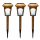 Set 3 x lampa solara felinar 26 cm, Bronz