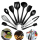 Set 12 ustensile din silicon, pentru gatit - Negru