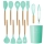 Set 12 ustensile din silicon, pentru gatit - Verde