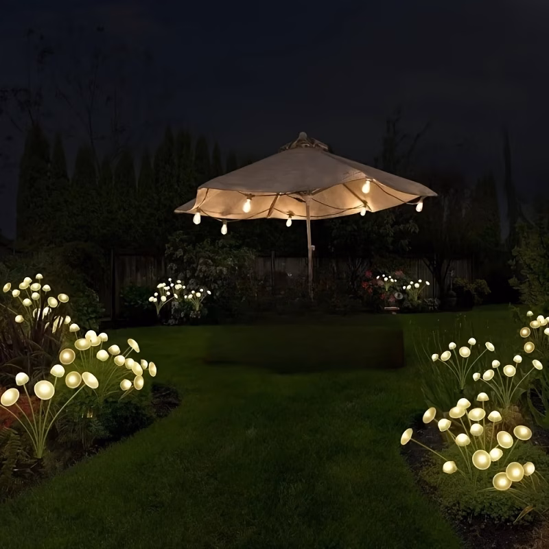 Set 4 x lampa solara 6 LED Jellyfish, Alb cald
