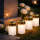 Set 4 x Candela solara LED, lumanare cu efect de flacara, Alb