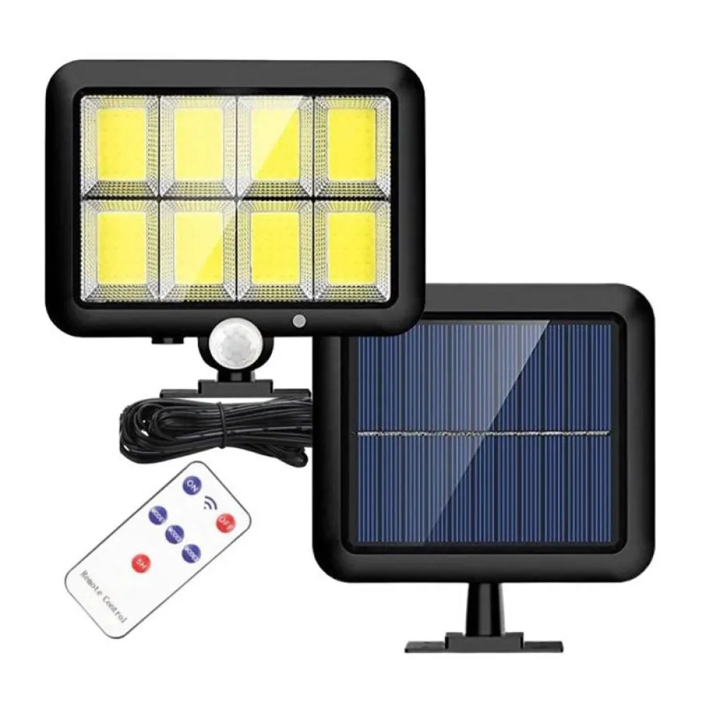 Set 4 x Proiector solar 160 LED 8 COB, Senzor de lumina si miscare