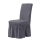 Set 6 x husa de scaun, cu volane - Gri inchis