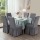 Set 6 x husa de scaun, cu volane - Gri inchis